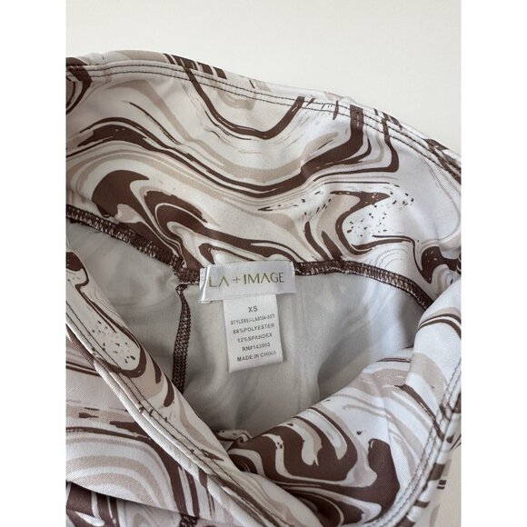 LA + Image Two Piece Active Wear Set Legging & Sports Bra Tie Dye Tan Women’s XS - Picture 7 of 7